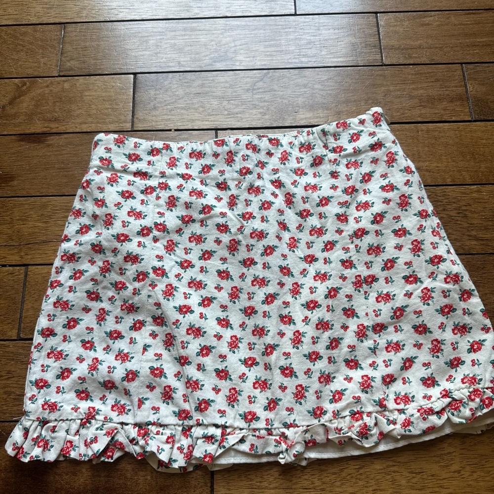 (Bogo) Zara Red Floral Mini Skirt